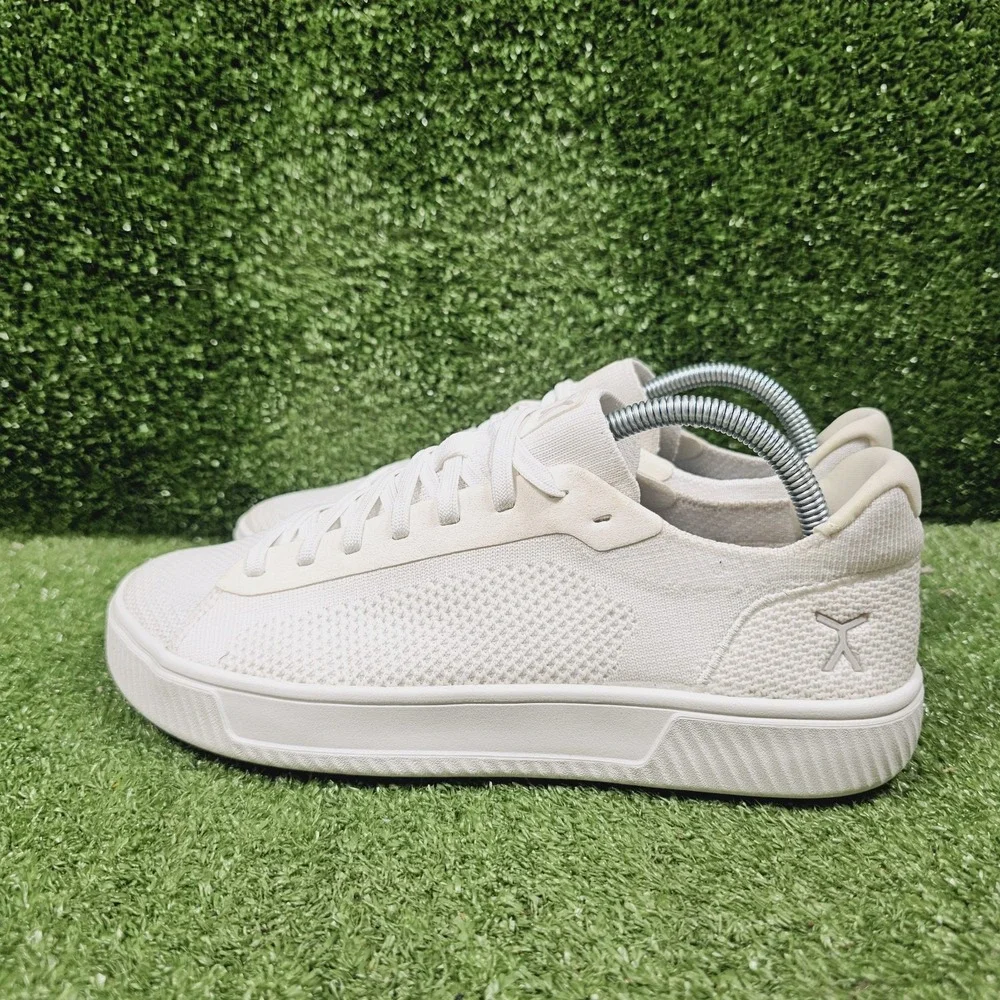 Flux Adapt Trainer Triple White Knit Minimalist Athletic Sneakers Mens Size 9